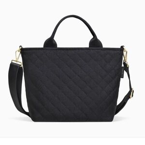 Canvelle Black Quilted Tote Bag